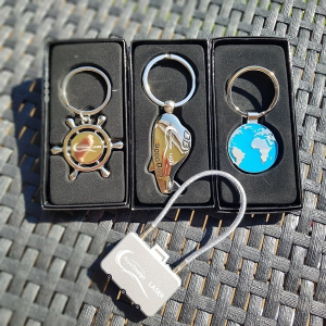 Metalowy brelok Steering Wheel, srebrny