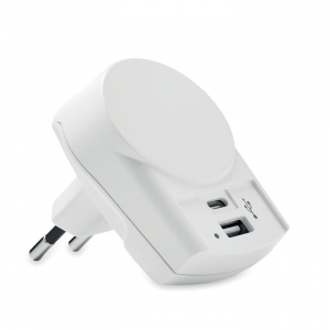 SKROSS® Euro USB Charger (AC). Europejska ładowarka z 2 portami UBS (Type-C i Type-A).
