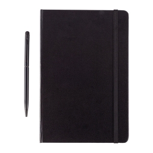 Zestaw notes z długopisem, czarny