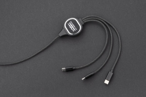 Kabel USB 3 w 1 z podświetlanym logo LUX, 09119-02