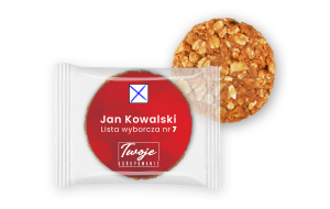 ciasteczko grunchy z naklejką wybory
