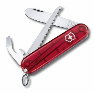 MY FIRST VICTORINOX CZERWONY TRANSPARENTNY, 9 funkcji