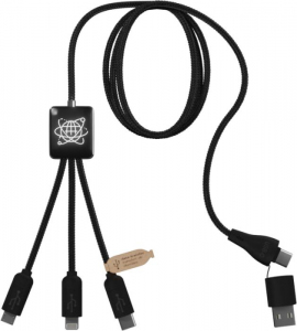 SCX.design C45 kabel 5 w 1 z tworzywa PET pochodzącego z recyklingu umożliwiający transfer danych - Czarny